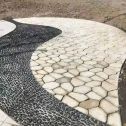 宁夏 黄金麻冰裂纹地铺石工地铺装案例