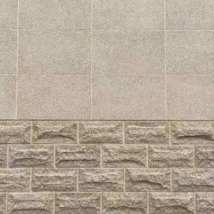 宁夏 黄金麻自然面蘑菇石配荔枝面干挂