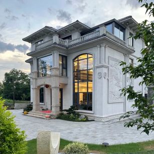 宁夏 白麻花岗岩私人别墅干挂石材豪华定制