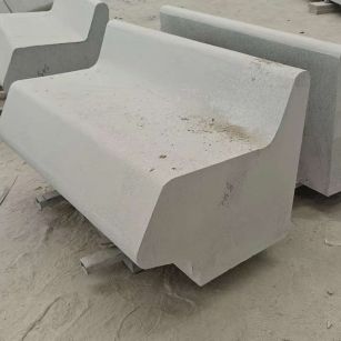 宁夏 芝麻白花岗岩异形坐凳，石凳