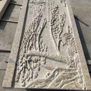 宁夏 黄金麻雕刻板浮雕迎客松