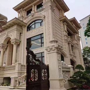 宁夏 黄金麻花岗岩别墅外墙干挂效果展示