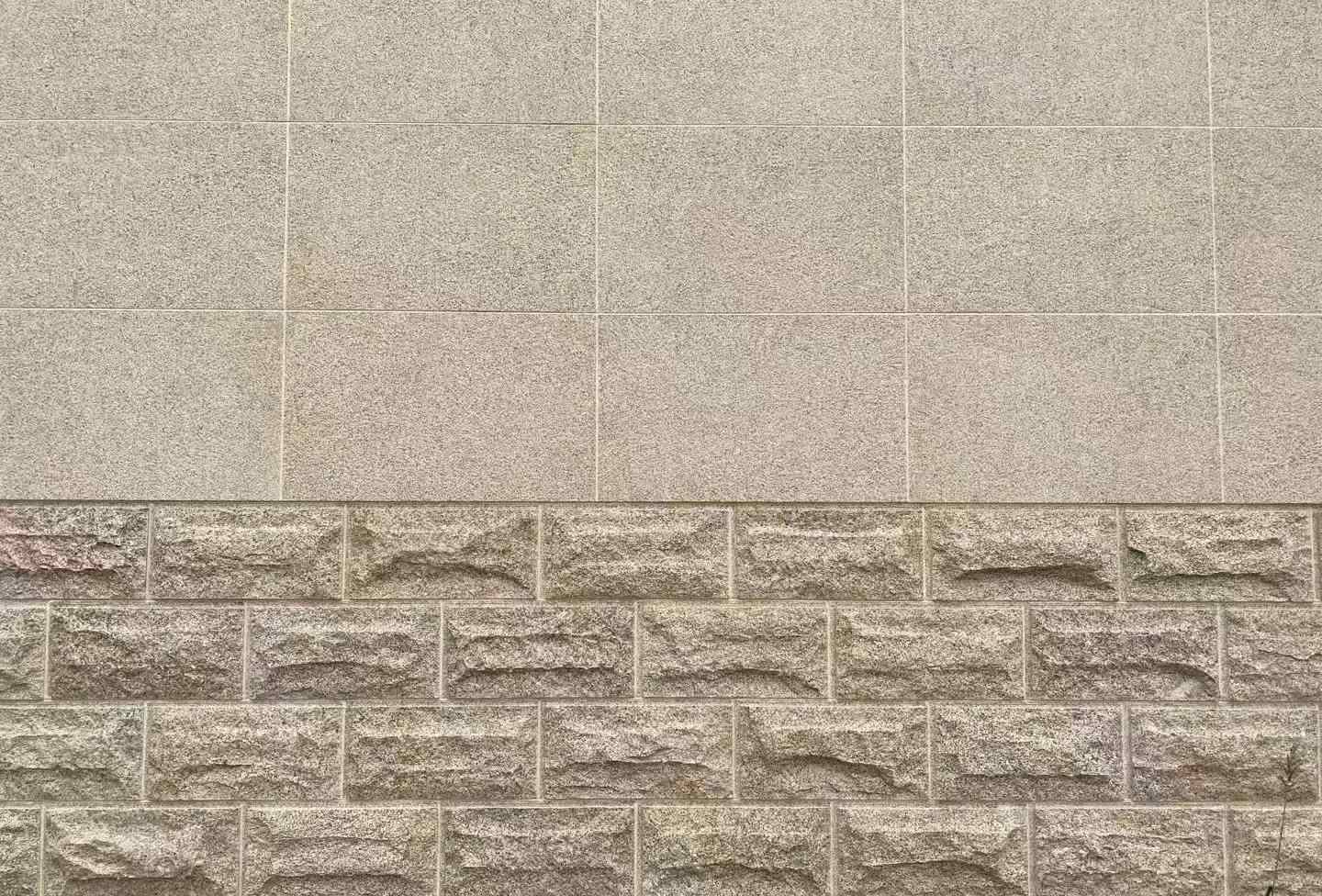 宁夏 黄金麻自然面蘑菇石配荔枝面干挂