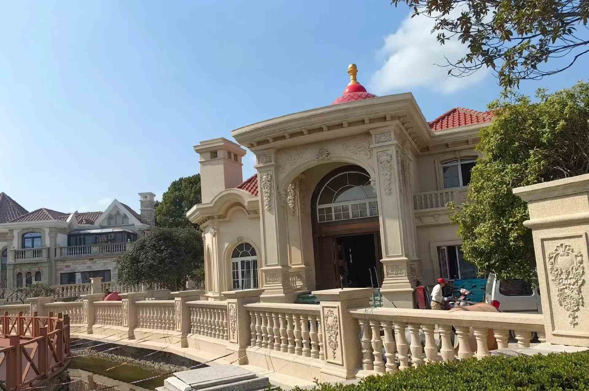 宁夏 黄金麻花岗岩欧式别墅