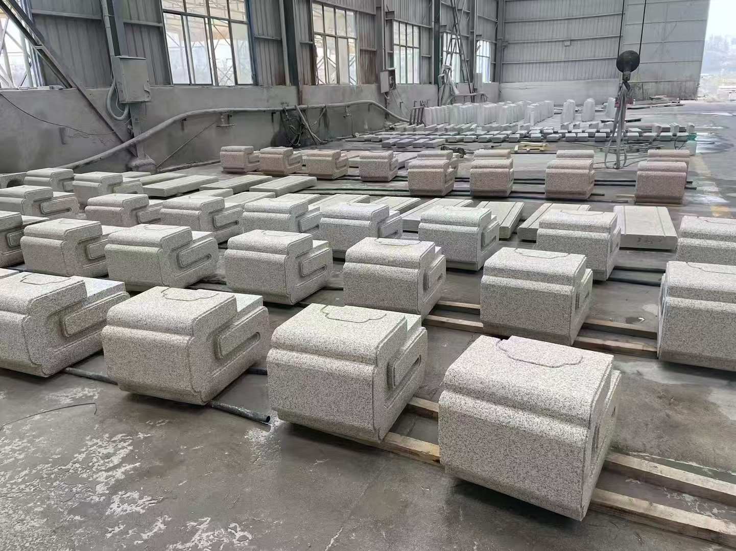 宁夏 白麻花岗岩异形加工-石凳，坐凳