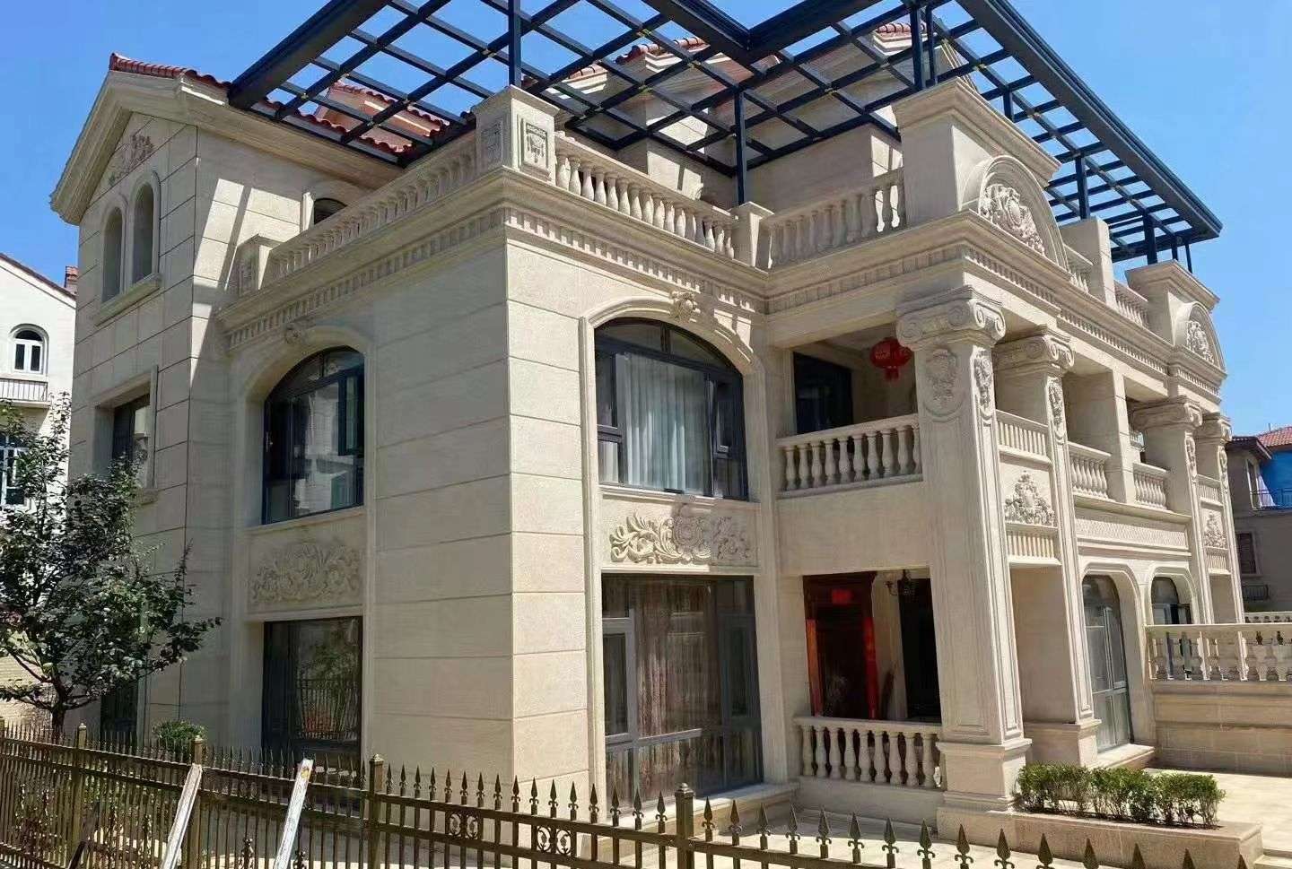 宁夏 黄金麻花岗岩荔枝面别墅外墙干挂