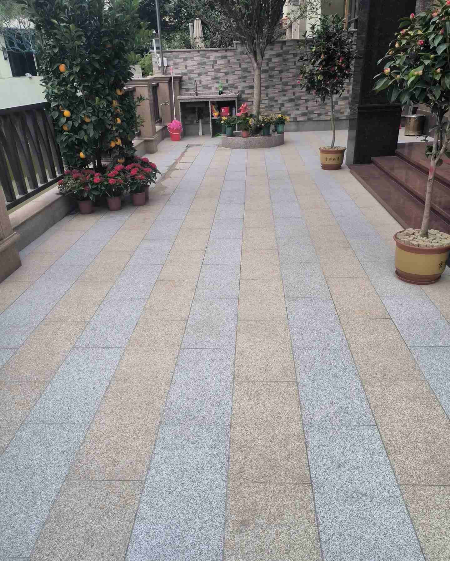 宁夏 黄金麻白麻荔枝面庭院铺装展示