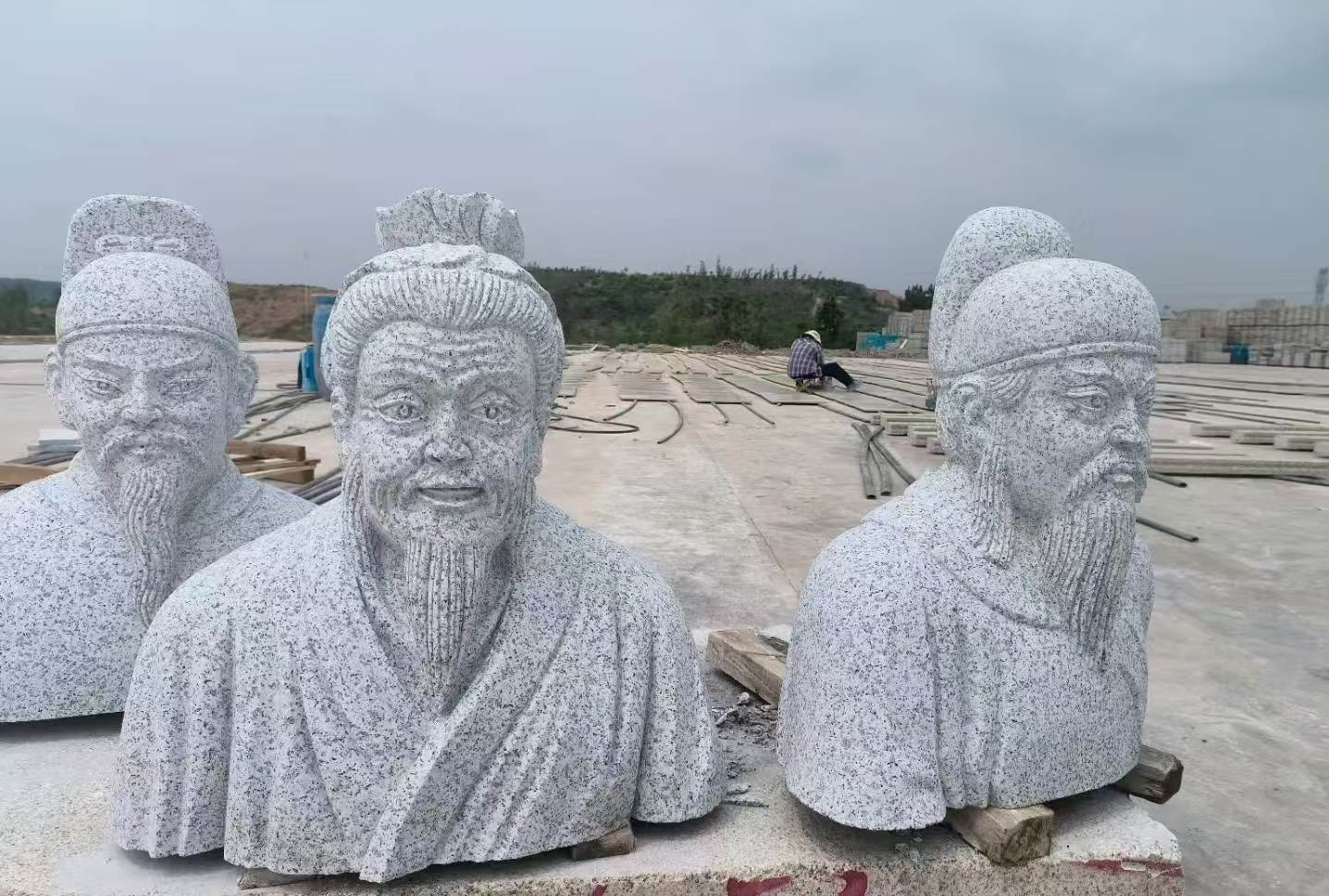 宁夏 白麻花岗岩石材人物立体雕刻