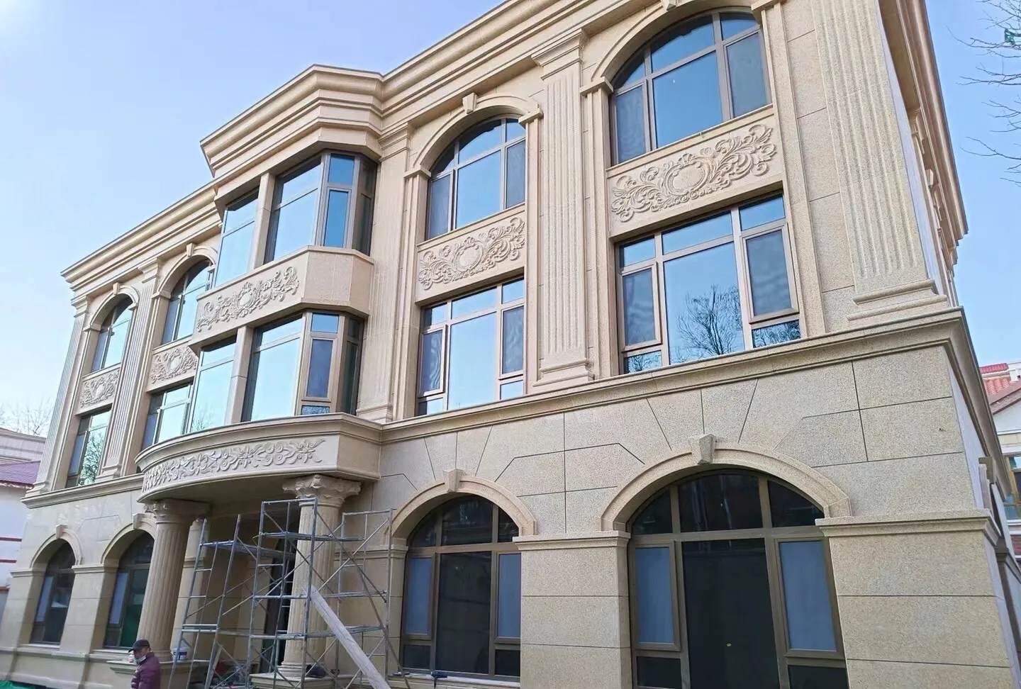 宁夏 黄金麻花岗岩别墅外墙干挂