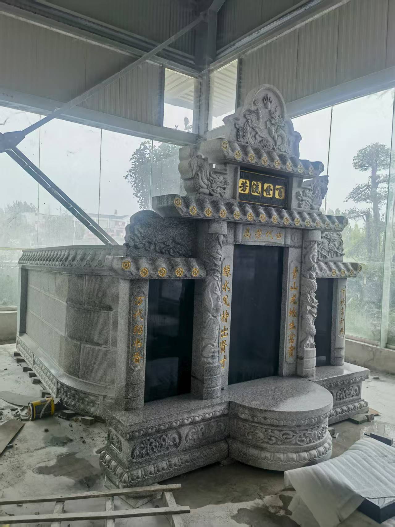 宁夏 芝麻白墓碑效果展示图